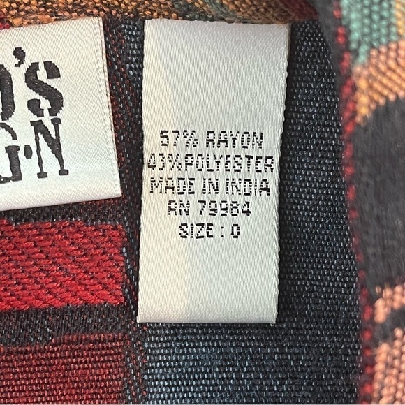 Chico’s Design Jacket 90s Abstract Print Art To Wear Mandarin Collar Sz … - Picture 14 of 15